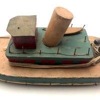 Sweet Old Handmade Wooden Toy Boat