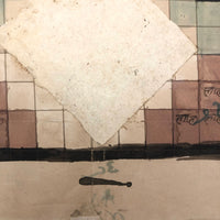 Stunning Double-Sided, Framed Ink and Watercolor Yantra Drawing