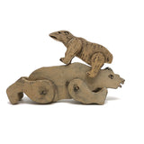 Marvelous Old Folk Art Noah's Ark Animals (Polar Bear and White Dog?) - A Pair