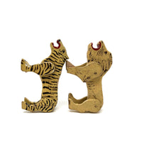 Marvelous Old Folk Art Noah's ark Animals, Lion and Tiger - A Pair