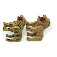 Marvelous Old Folk Art Noah's ark Animals, Lion and Tiger - A Pair