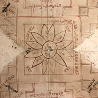 Stunning Double-Sided, Framed Ink and Watercolor Yantra Drawing
