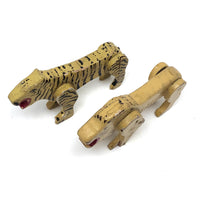 Marvelous Old Folk Art Noah's ark Animals, Lion and Tiger - A Pair