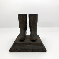 Antique Cast Iron Western Style Boots Match Safe