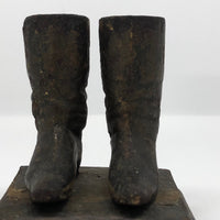 Antique Cast Iron Western Style Boots Match Safe