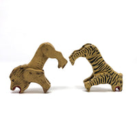 Marvelous Old Folk Art Noah's ark Animals, Lion and Tiger - A Pair