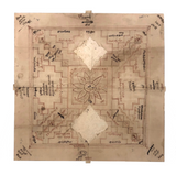 Stunning Double-Sided, Framed Ink and Watercolor Yantra Drawing