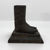Antique Cast Iron Western Style Boots Match Safe