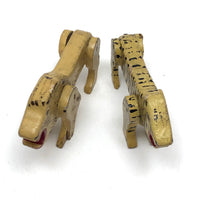 Marvelous Old Folk Art Noah's ark Animals, Lion and Tiger - A Pair