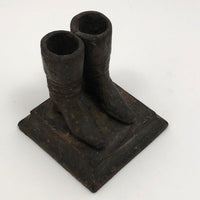 Antique Cast Iron Western Style Boots Match Safe