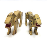 Marvelous Old Folk Art Noah's ark Animals, Lion and Tiger - A Pair