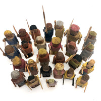 Amazing One of a Kind Folk Army of 26 Colorful Figures and Soldiers