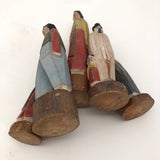 Exquisite Set of Eleven Hand-carved and Stained Multicultural Figures