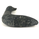 Striking Signed Inuit Black Stone Duck