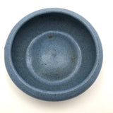 Early Zanesville Matte Blue Glazed Yellow Clay Low Bowl / Bulb Planter