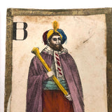 C. 1830s Handmade, Hand-colored Oversized Cards (Set of 24) Adapted from D.W. Kellogg's Alphabet of Different Nations