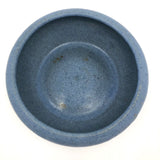 Early Zanesville Matte Blue Glazed Yellow Clay Low Bowl / Bulb Planter
