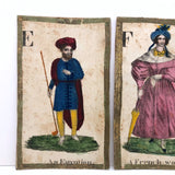 C. 1830s Handmade, Hand-colored Oversized Cards (Set of 24) Adapted from D.W. Kellogg's Alphabet of Different Nations