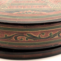 Burmese Yun-De Lacquer Box with 10 Plates