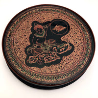 Burmese Yun-De Lacquer Box with 10 Plates