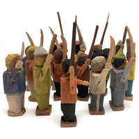 Amazing One of a Kind Folk Army of 26 Colorful Figures and Soldiers