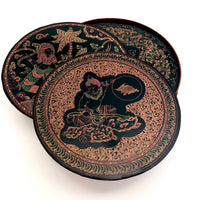 Burmese Yun-De Lacquer Box with 10 Plates