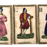 C. 1830s Handmade, Hand-colored Oversized Cards (Set of 24) Adapted from D.W. Kellogg's Alphabet of Different Nations