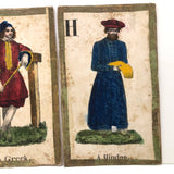C. 1830s Handmade, Hand-colored Oversized Cards (Set of 24) Adapted from D.W. Kellogg's Alphabet of Different Nations