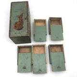 Folk Art Fishing Lure Box with Fish (and Five Interior Boxes)