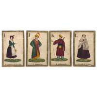 C. 1830s Handmade, Hand-colored Oversized Cards (Set of 24) Adapted from D.W. Kellogg's Alphabet of Different Nations