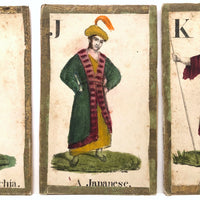 C. 1830s Handmade, Hand-colored Oversized Cards (Set of 24) Adapted from D.W. Kellogg's Alphabet of Different Nations