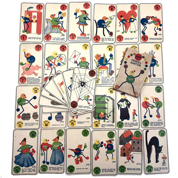 Snip Orakel Karten Mid-Century German Prophecy Cards