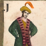 C. 1830s Handmade, Hand-colored Oversized Cards (Set of 24) Adapted from D.W. Kellogg's Alphabet of Different Nations
