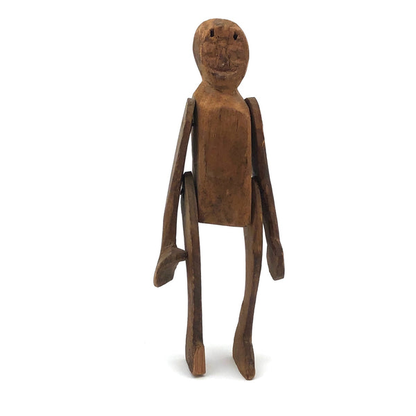 Primitively Carved, Jointed Man with Great Face