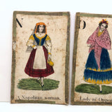 C. 1830s Handmade, Hand-colored Oversized Cards (Set of 24) Adapted from D.W. Kellogg's Alphabet of Different Nations