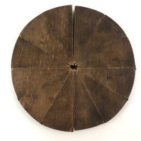 Divided Circle Antique Wood and Leather Geometric Form