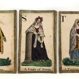 C. 1830s Handmade, Hand-colored Oversized Cards (Set of 24) Adapted from D.W. Kellogg's Alphabet of Different Nations