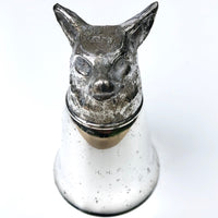 Monogrammed Silver Stirrup Cup with Fox Head