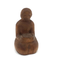 Tiny Cherokee Carving of Woman Holding Bowl by Watty