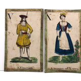 C. 1830s Handmade, Hand-colored Oversized Cards (Set of 24) Adapted from D.W. Kellogg's Alphabet of Different Nations