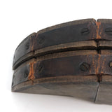Divided Circle Antique Wood and Leather Geometric Form