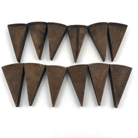 Divided Circle Antique Wood and Leather Geometric Form