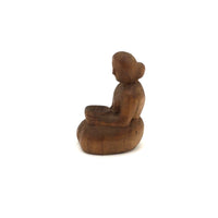 Tiny Cherokee Carving of Woman Holding Bowl by Watty