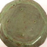Fabulous Hand-formed Green Glazed Ceramic Face Bowl with Ear Handles