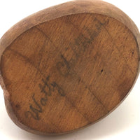 Tiny Cherokee Carving of Woman Holding Bowl by Watty