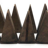 Divided Circle Antique Wood and Leather Geometric Form