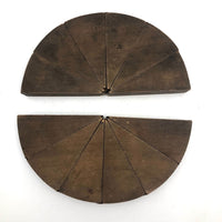 Divided Circle Antique Wood and Leather Geometric Form
