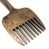 Gorgeous 19th C. Solid Brass Comb for Coverlet Manufacture, Pennsylvania
