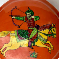 Pair of Vintage Mann, Japan ''Persian Hunter Circa 1642’ Handcrafted Porcelain Lidded Boxes / Bowls