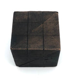Antique Divided Cube Geometric Solid Wooden Form